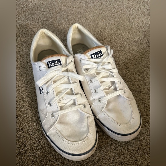 Women’s keds center lll white and navy canvas lace up sneakers - Picture 1 of 10
